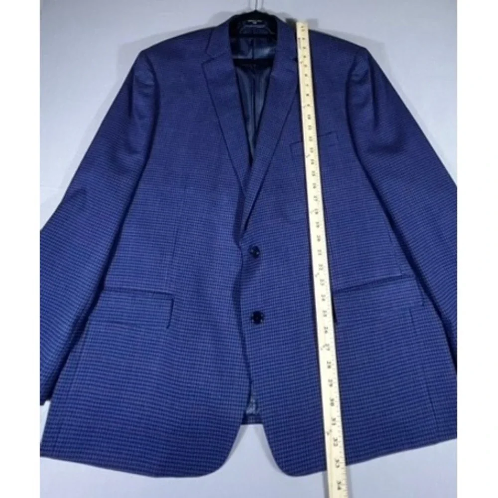 Shaquille‎ O'Neal XLG Blue Burgundy Houndstooth Blazer Sport Coat Men's Size XLG